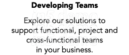 Developing Teams Explore our solutions to support functional, project and cross functional teams in your business.