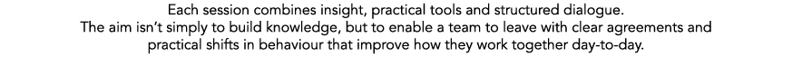 Each session combines insight, practical tools and structured dialogue. The aim isn’t simply to build knowledge, but ...